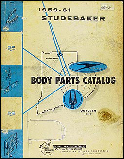 1959-1961 Studebaker Car Mechanical Parts Book Original