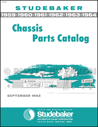 1959-1964 Studebaker Car Mechanical Parts Book Reprint