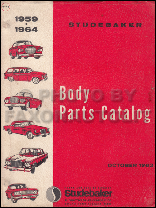 1959-1964 Studebaker Body Parts Book Original
