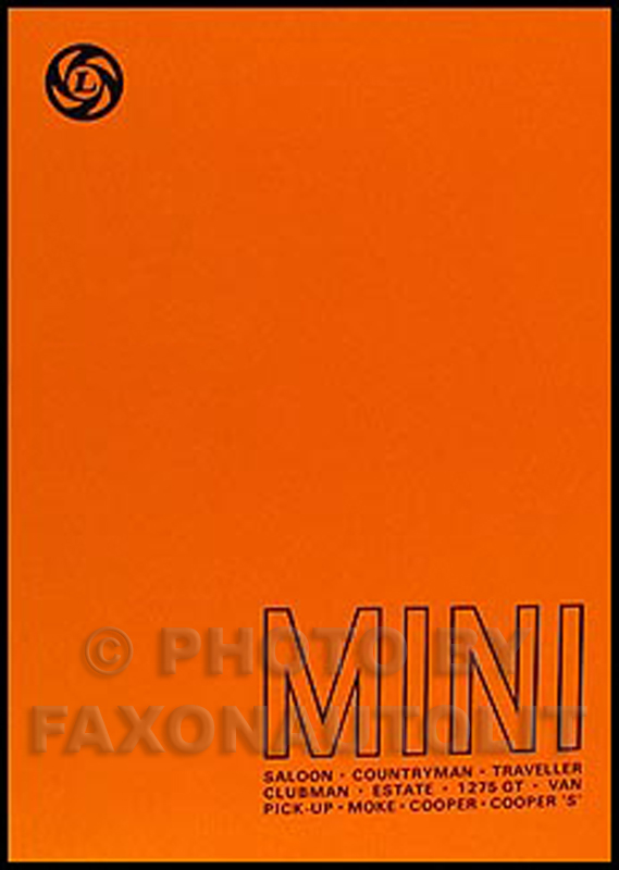 1959-1976 Mini Cooper Repair Manual Reprint