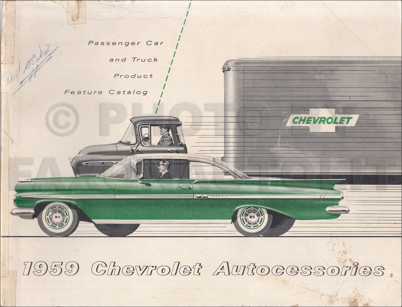 1959 Chevrolet Custom Feature Accessories Dealer Album Original