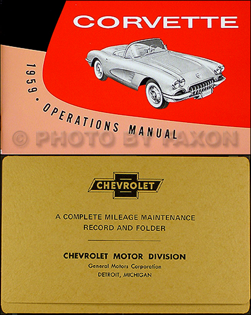 1959 Corvette Owner's Manual Reprint Package