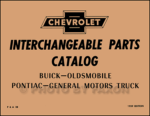 1950-1959 Chevrolet and GM Parts Interchange Book Reprint