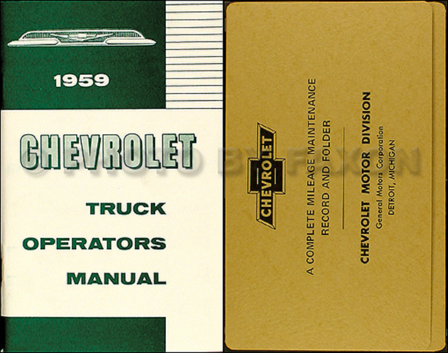 1959 Chevrolet Pickup & Truck Reprint Owner's Manual Package