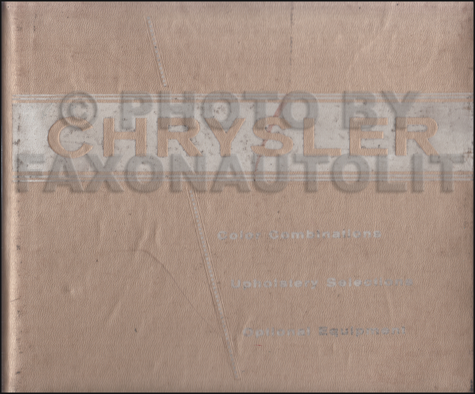 1959 Chrysler Color & Upholstery Dealer Album Original