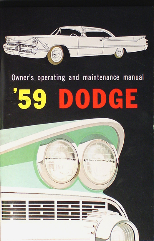 1959 Dodge Car Reprint Owner's Manual
