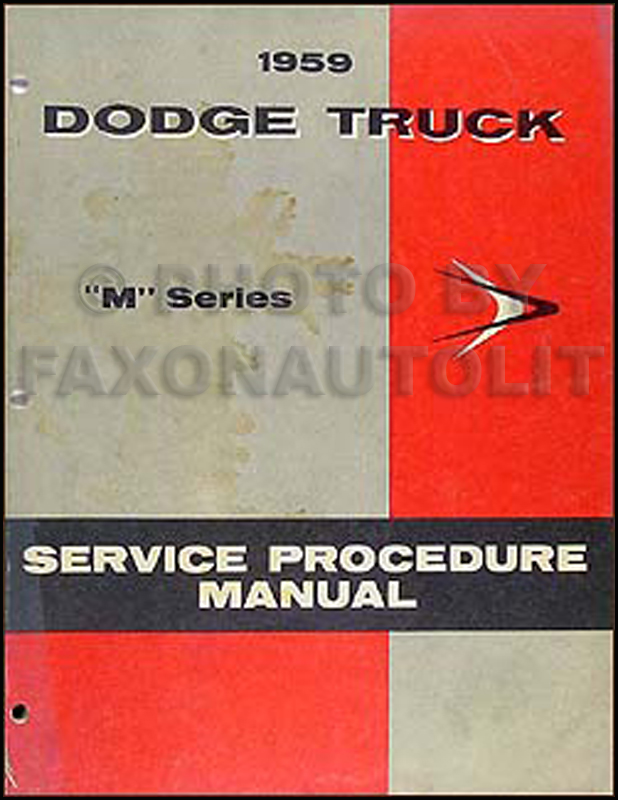 1959 Dodge Truck Shop Manual Original Supplement