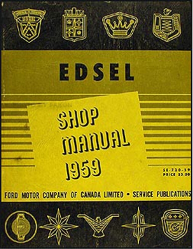 1959 Edsel Canadian Shop Manual Original All Models 