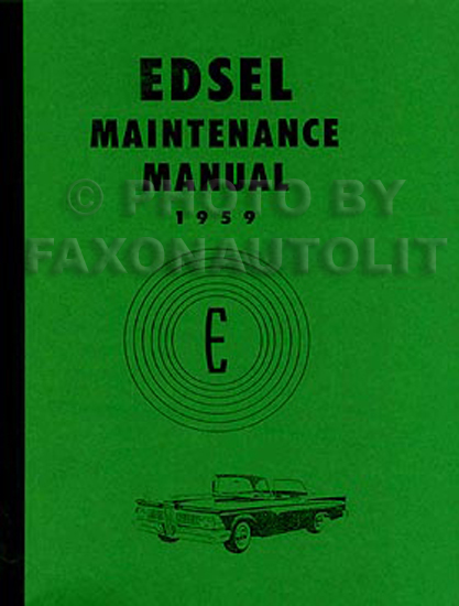 1959 Edsel Shop Manual Reprint All Models 59