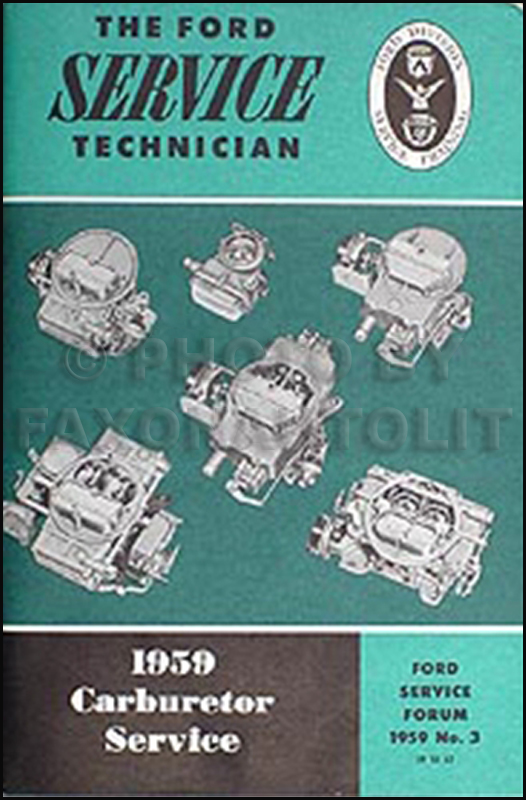 1959 Ford Carburetor Adjustment Service Training Manual Original