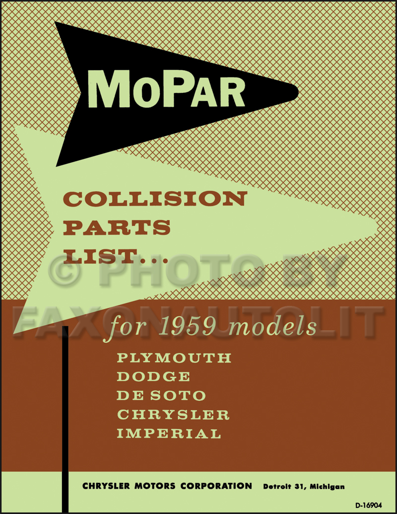 1959 MoPar Body Collision Parts Book Reprint