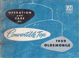 1959 Oldsmobile Convertible Top Owner's Manual Original