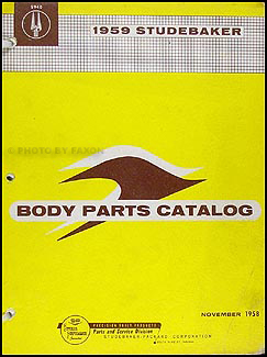 1959 Studebaker Body Parts Book Original