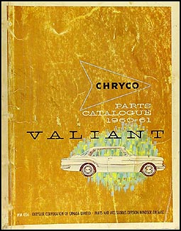 1960-1961 Valiant Parts Book Original Canadian