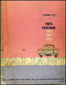 1960-1962 Valiant Parts Book Original CANADIAN
