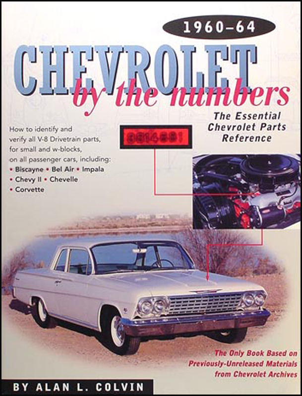 1960-1964 Chevy By the Numbers Decoder Book for V8 Drivetrain Parts