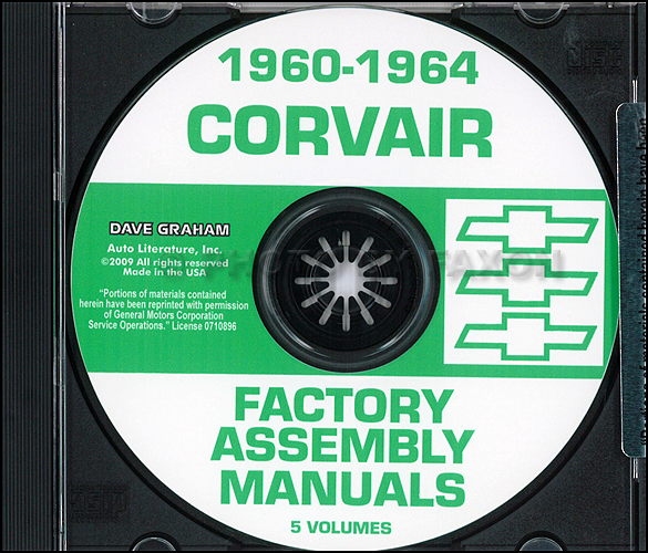 1960-1964 Chevy Corvair Car Assembly Manuals on CD-ROM
