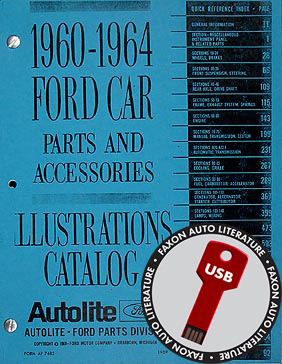 1960-1972 Ford Car Parts Books on USB