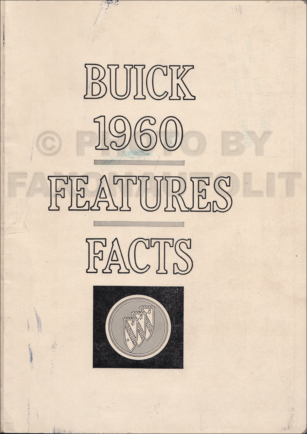 1960 Buick Features Facts Book Original