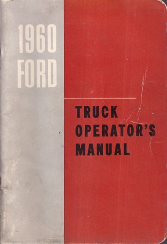 1960 Ford Pickup & Truck Owner's Manual Original Canadian