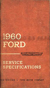 1960 Ford Specifications Manual Original
