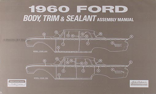 1960 Ford Car Body & Interior Assembly Manual Reprint