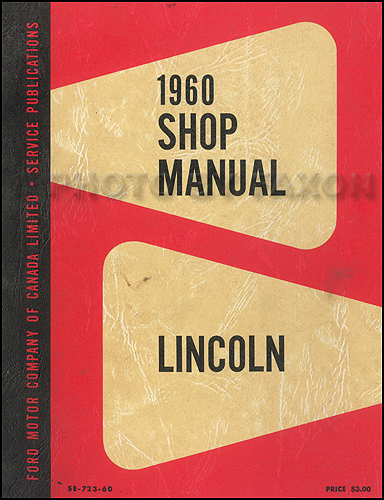 1960 Lincoln Shop Manual Original 