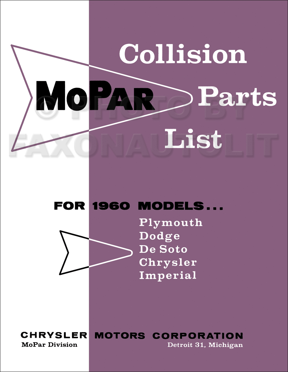 1960 MoPar Collision Parts Book Reprint