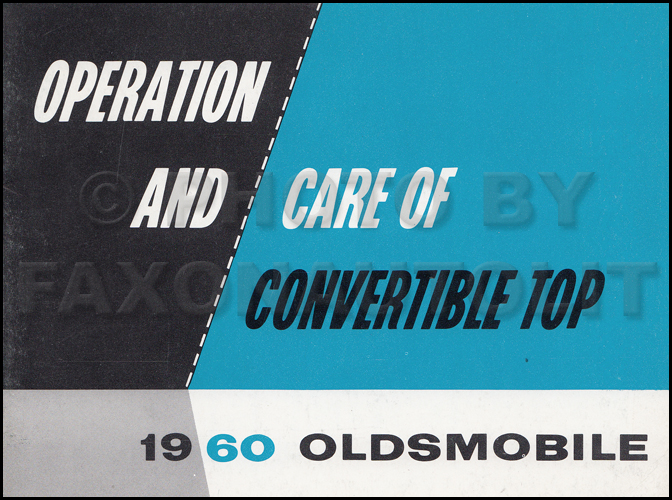 1960 Oldsmobile Convertible Top Owner's Manual Original