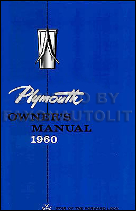 1960 Plymouth Owner's Manual Reprint