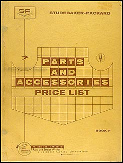1956-1960 Studebaker Packard Parts & Accessories Price List Original