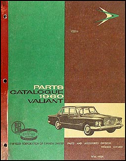 1960 CANADIAN Valiant Parts Book Original 