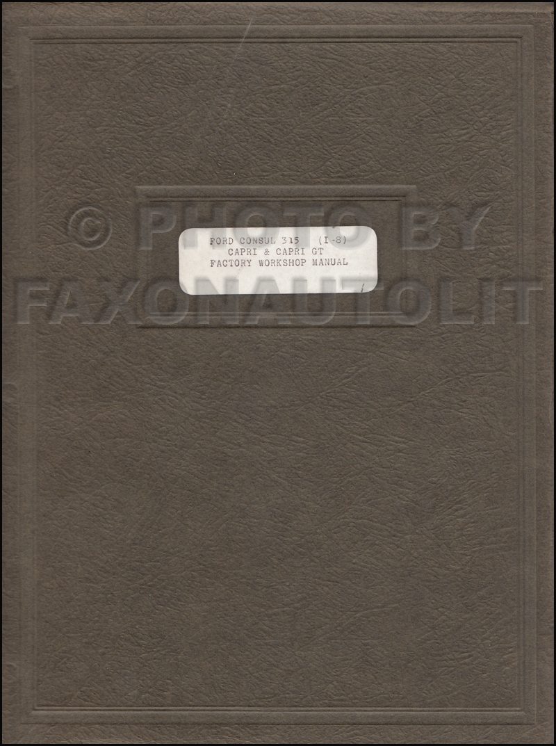 1961-1962 Ford Consul Repair Shop Manual Original
