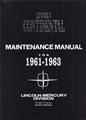 1962-1963 Lincoln Continental Shop Manual Reprint Supplement