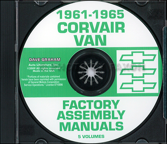 1961-1965 Chevy Corvan, Corvair 95 and Greenbrier Assembly Manual CD-ROM