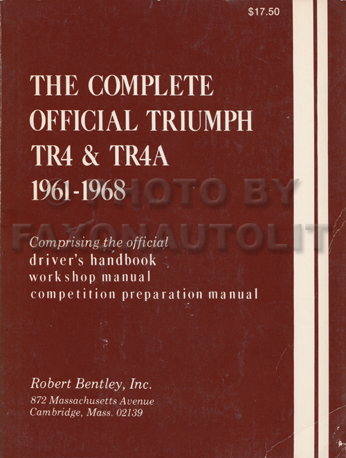 1961-1967 Triumph TR4 & TR4A Shop Manual Reprint