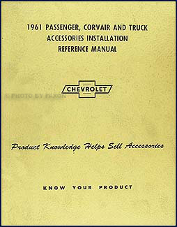 1961 Chevrolet Accessory Installation Manual Original