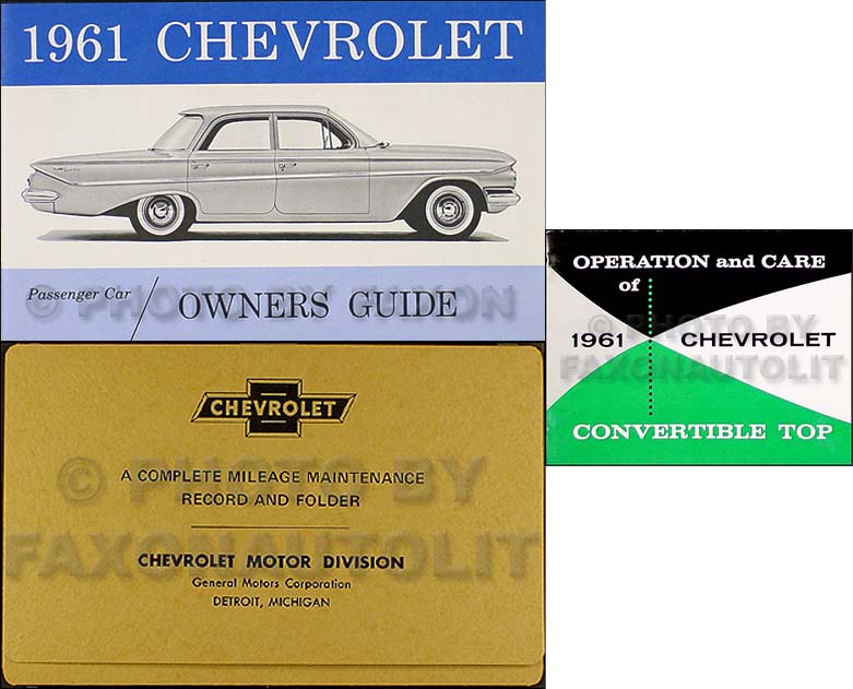 1961 Chevrolet Impala Convertible Owner's Manual Set