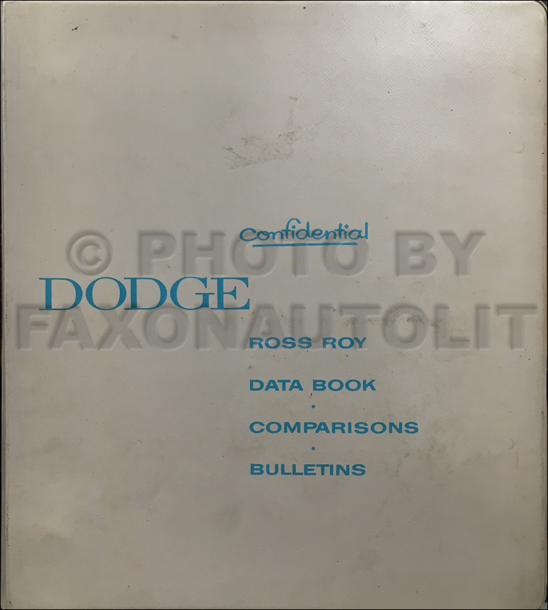 1961 Dodge Color & Upholstery and Data Book Original