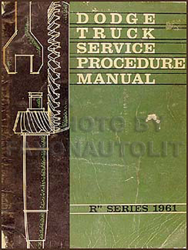 1961 Dodge Truck Shop Manual Original Supplement