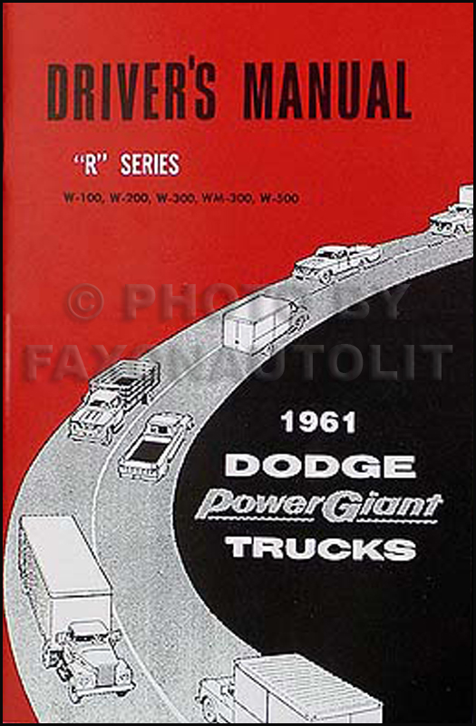 1961 Dodge 4x4 Pickup Truck & Power Wagon Reprint Owner Manual