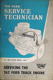 1961 Ford Truck 262 Six Cylinder Engine Service Training Manual Original