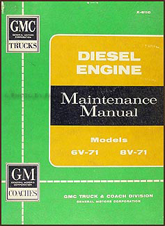 1960-1962 GMC 6V-71 & 8V-71 Diesel Engine Repair Manual Original 