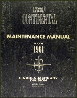 1961 Lincoln Continental Shop Manual Original