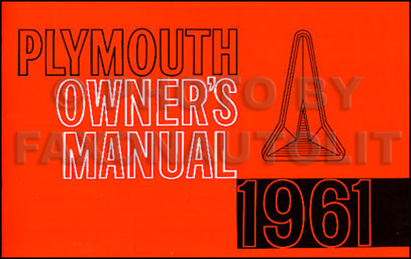 1961 Plymouth Reprint Owner's Manual