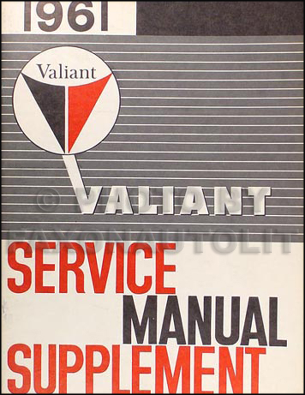 1961 Plymouth Valiant Shop Manual Supplement Original