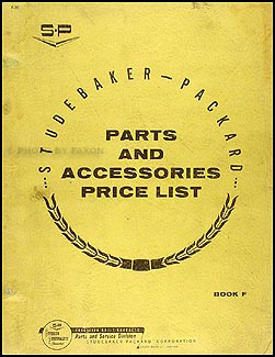 1956-1961 Studebaker Packard Parts & Accessories Price List Original 
