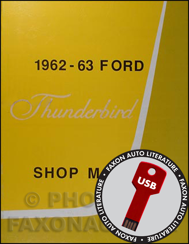 1962 1963 Ford Thunderbird USB Repair Shop Manual T-bird