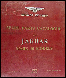 1962-1963 Jaguar Mark 10 Parts Book Original