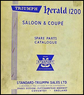 1962-1968 Triumph Herald 1200 Parts Book Original